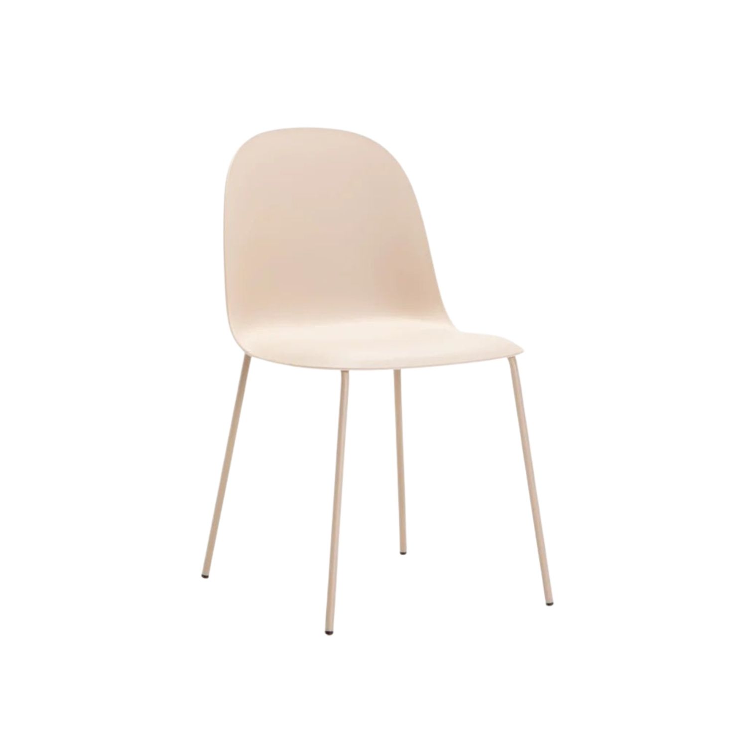 Modern Curved Polypropylene Dining Chair - Latte