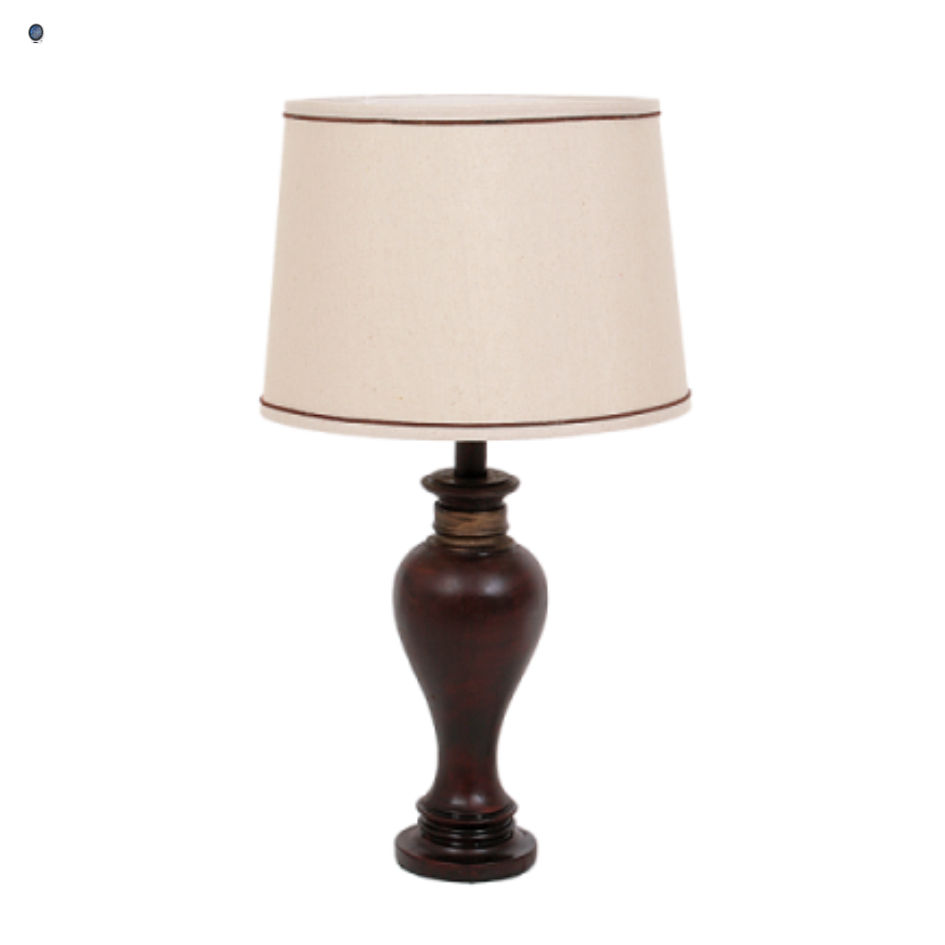 Resin Table Lamp with Hessian Shade