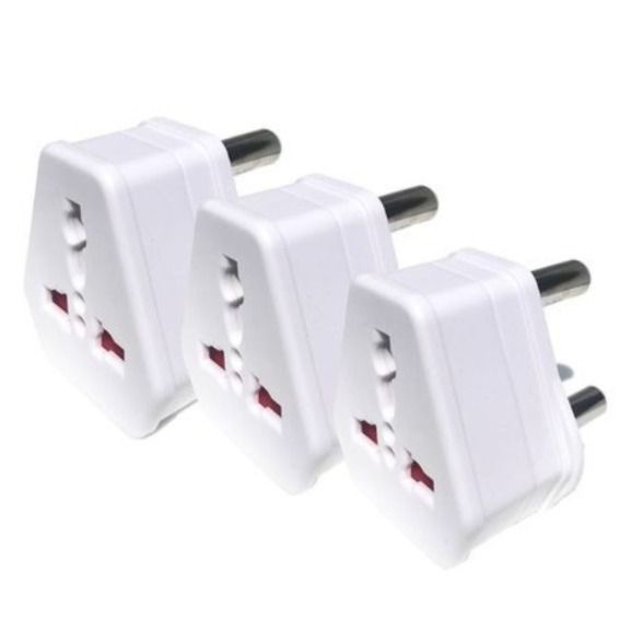 European USA UK Multi Plug to South African Power Converter (3 Pack) - White