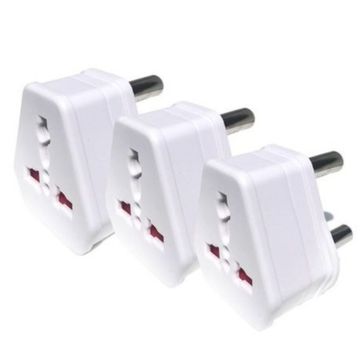 European USA UK Multi Plug to South African Power Converter (3 Pack) - White