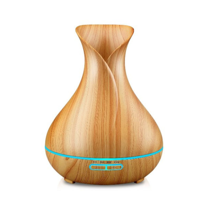 GreenLeaf Vase Shape Essential Oil Diffuser and Humidifier, Light Wood
