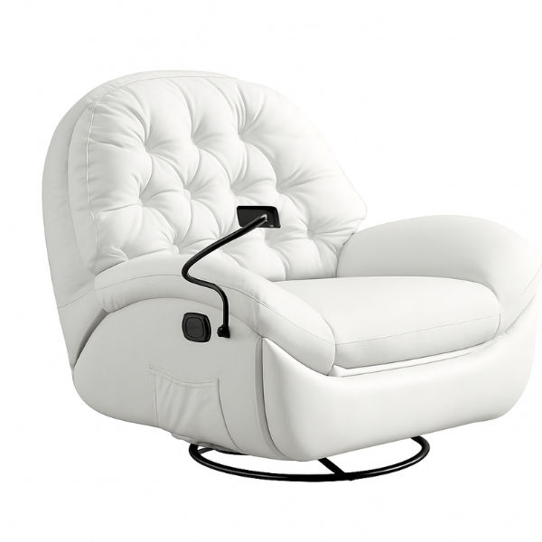 Blair Leather Recliner Lounge Chair White