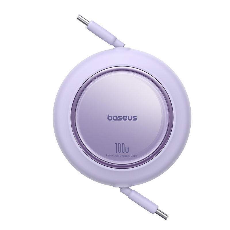 Baseus Free2Pull Mini Retractable Charging Cable Type C to Type C 100W 1.5m - Nebula Purple