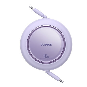 Baseus Free2Pull Mini Retractable Charging Cable Type C to Type C 100W 1.5m - Nebula Purple