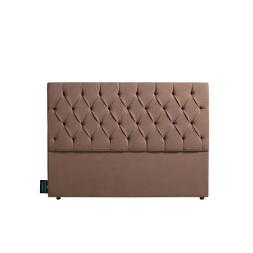 Alia Deep Buttoned Headboboard- Brown  - Double
