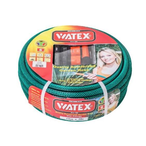 Hose, Garden Hose With Fittings, Green, WATEX,12mmx20m, 8 Years Guarantee