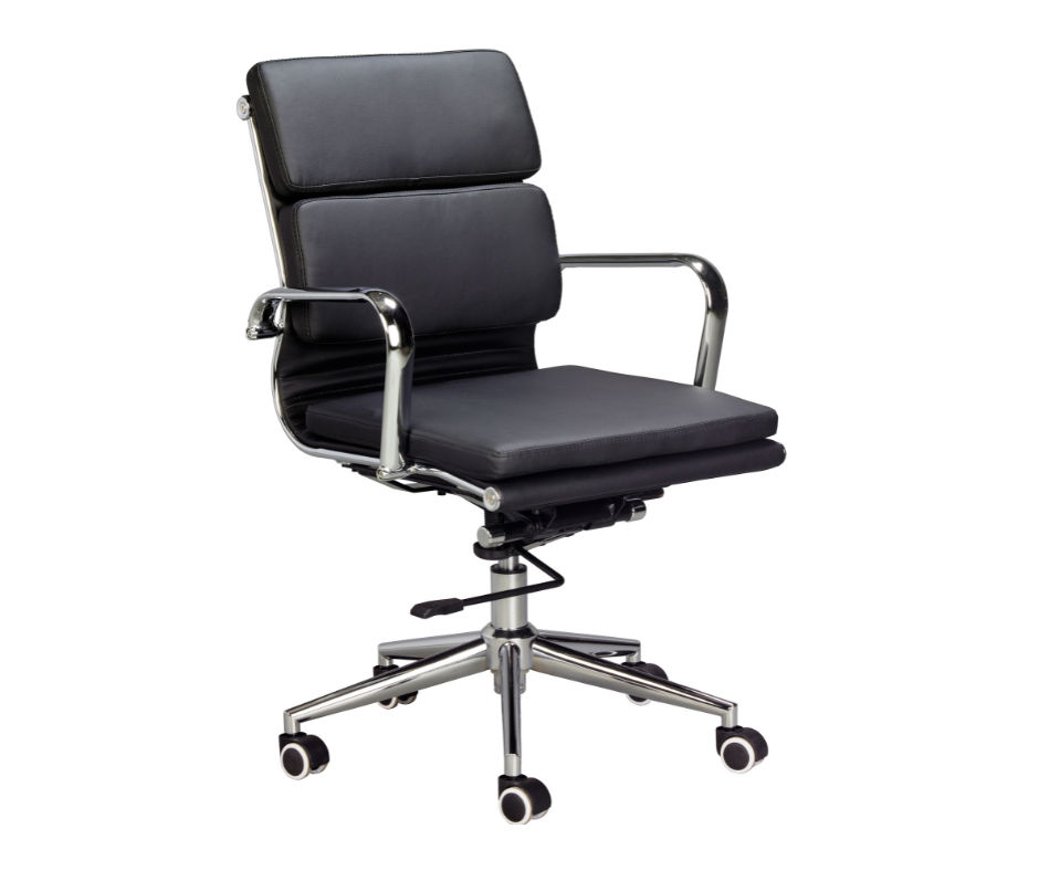 TOCC Classic PU Cushion Medium Back Office Chair - Black