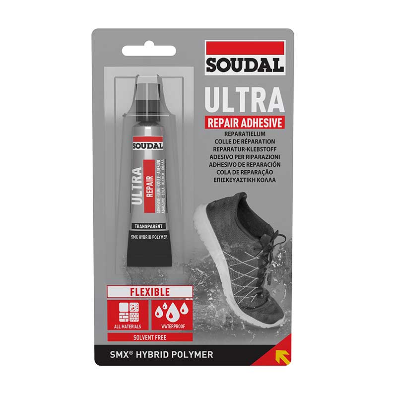 SOUDAL ULTRA REPAIR Flexible Adhesive High Strength Clear Waterproof 20ml