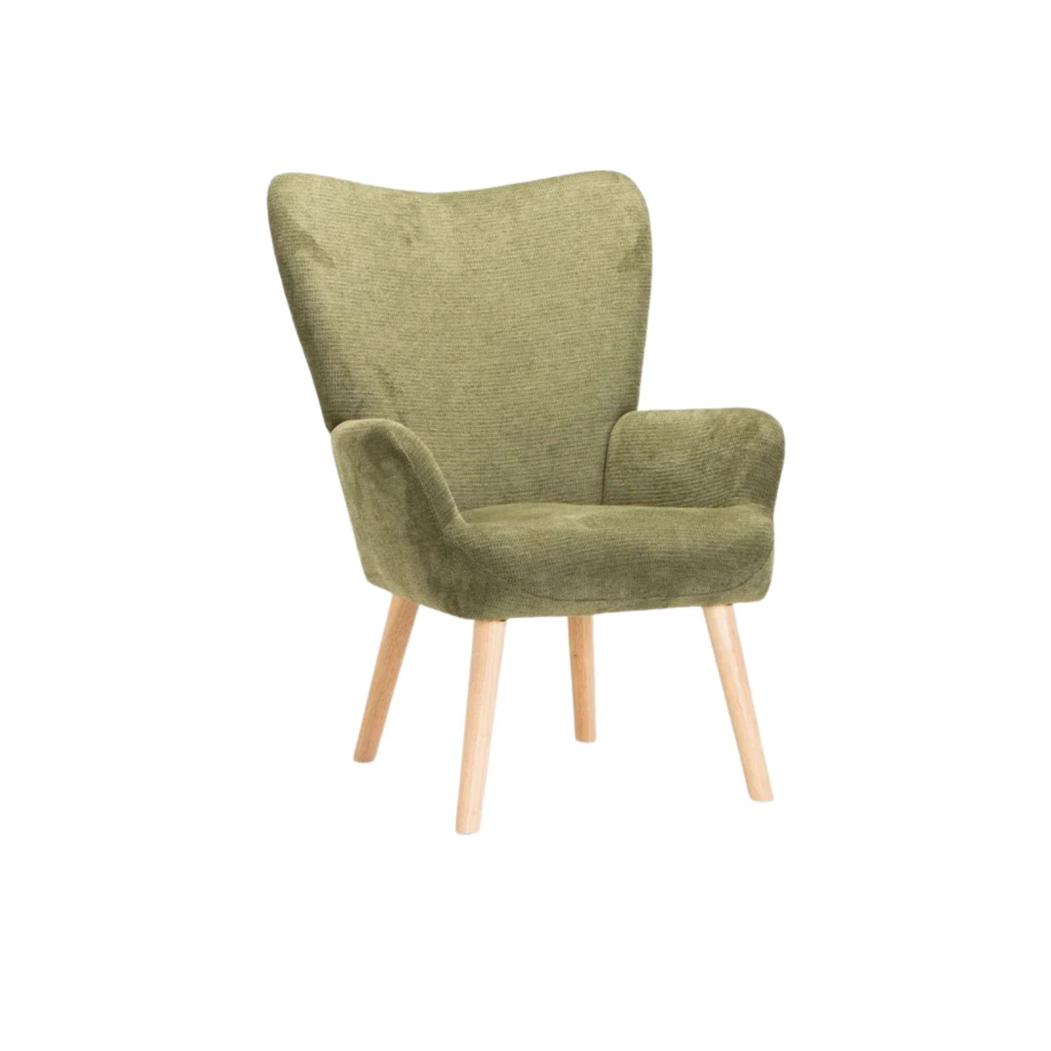 Textured Fabric Accent Chair - Green