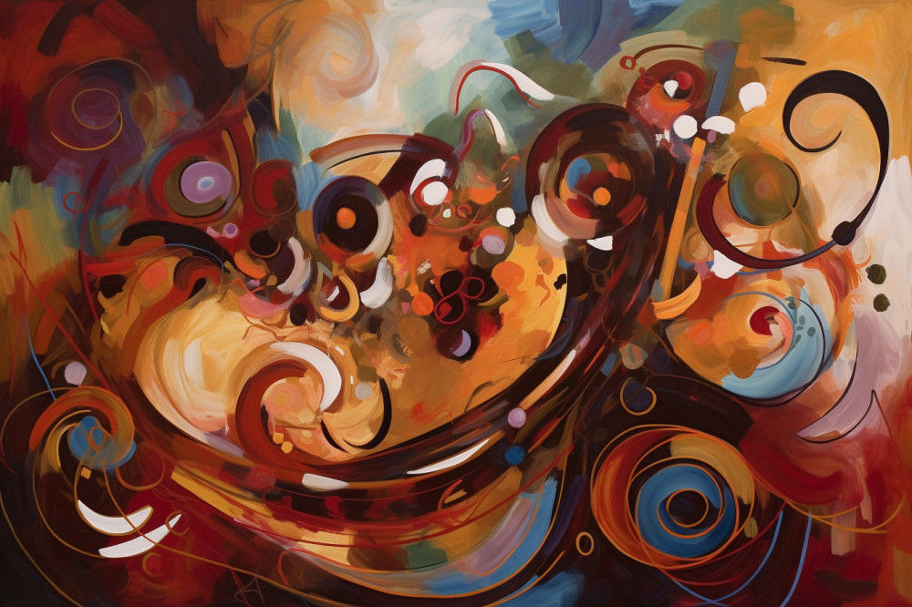Canvas Wall Art - Rhythmic Tales By Chromatic Rhythms Abstract - A1677 - [120 x 80 cm]