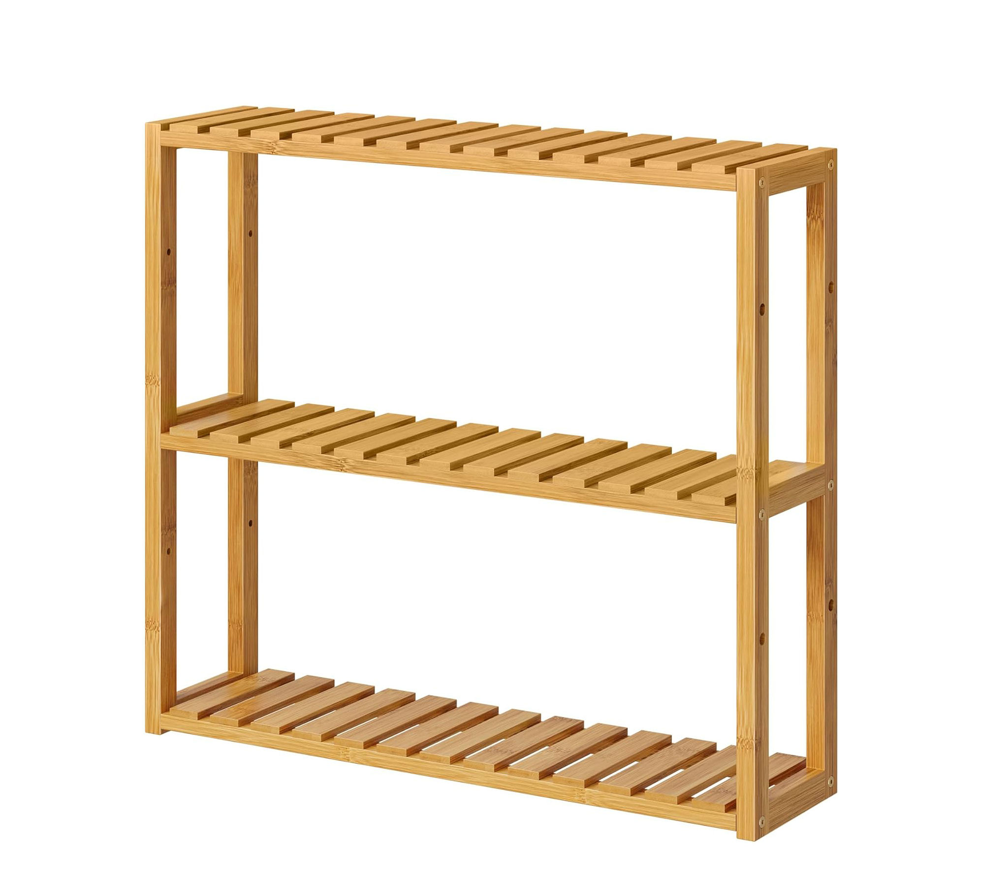 Floating Bamboo Wall Shelf, Minimalist Home Decor