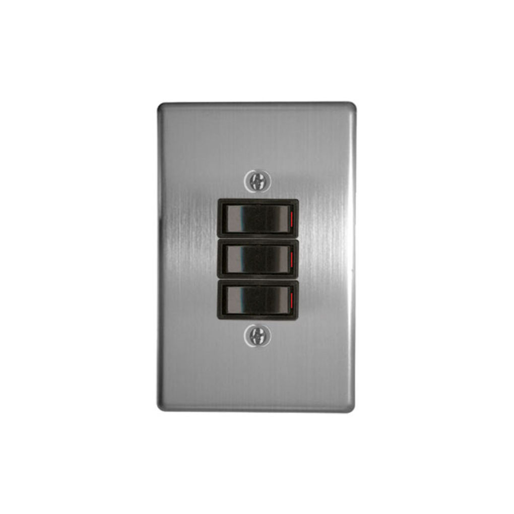 Classic Switches 2 x 4 3 Lever 1 Way Silver
