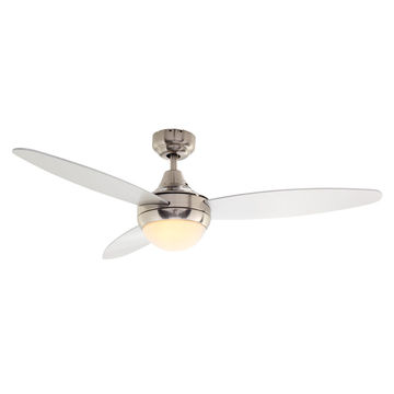 Eurolux Swirl Ceiling Fan 3 Blades Satin Chrome/Silver