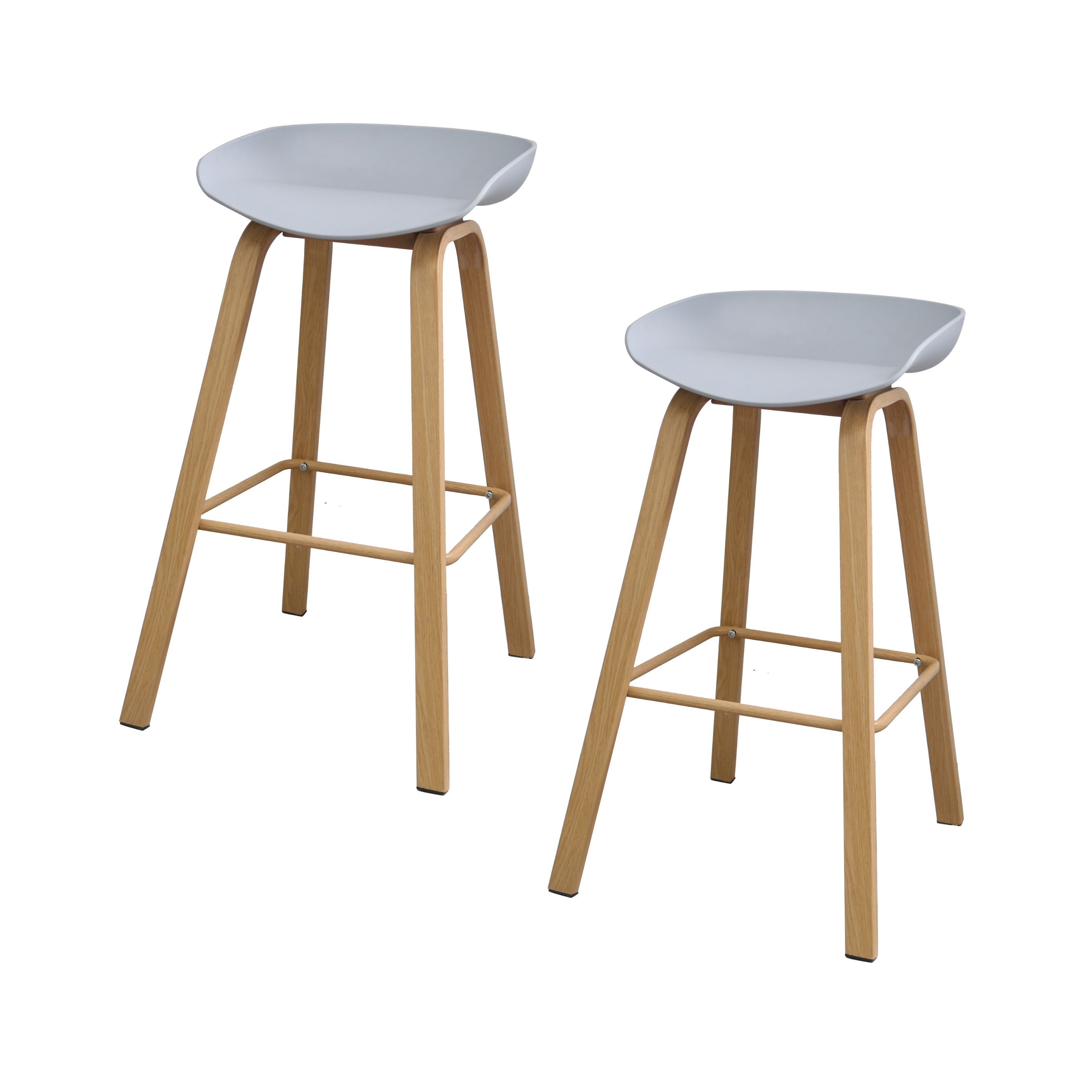 Toledo Bar Stool – Grey– 75 cm seat height (Set of 2 Chairs)