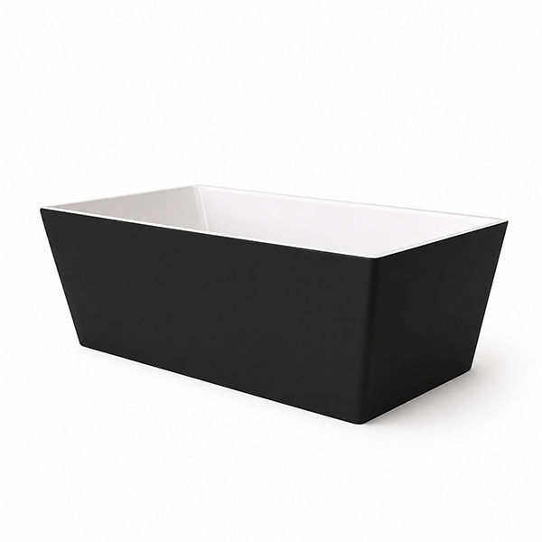 Cubus Polished White / Midnight Quartz Freestanding Bath