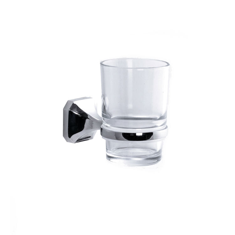 Kirk Aqua Coral Zinc Chrome Removable Glass Tumbler Holder - Silver