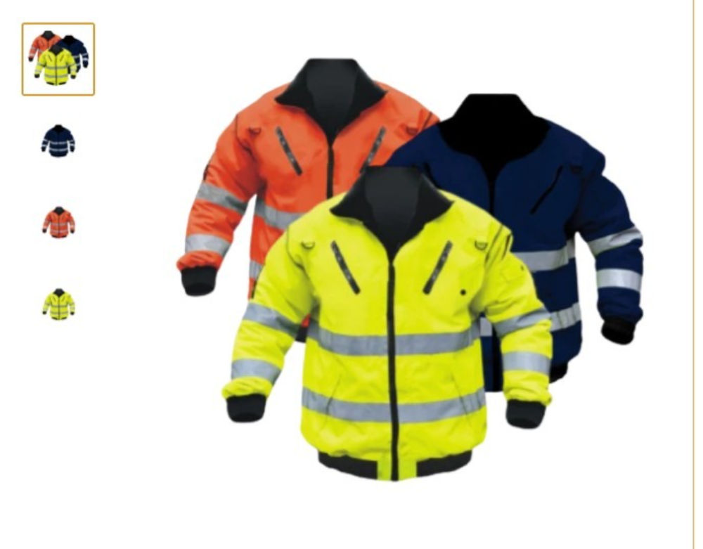 Pioneer Hi-Viz Reflective Bunny/Bomber Jacket c/w Zip-Off Sleeves