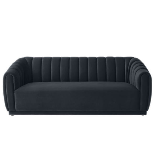 Ludovica Two Seater Stripe Couch Black