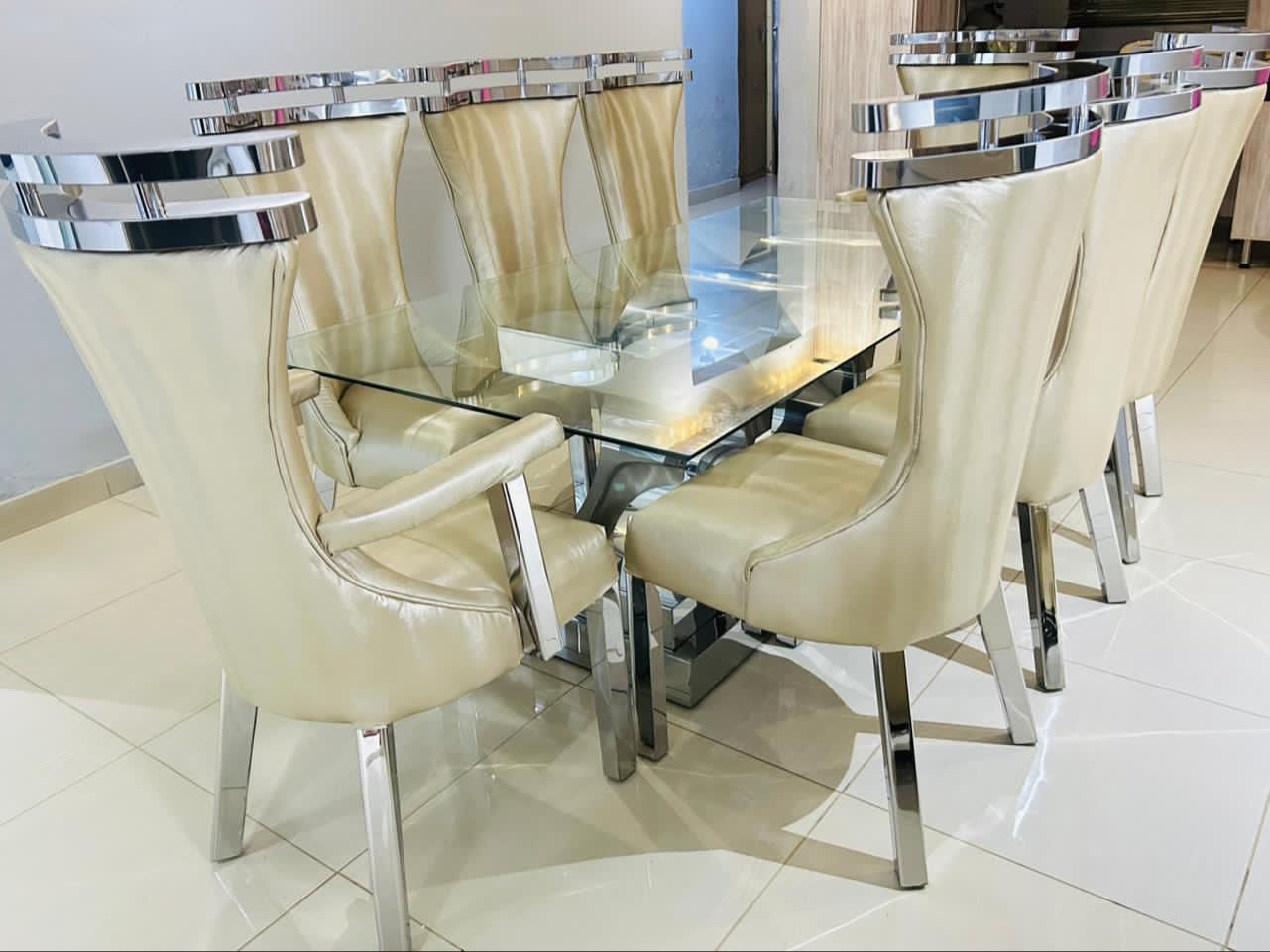 8 Seater Stainless Dining Room Suite
