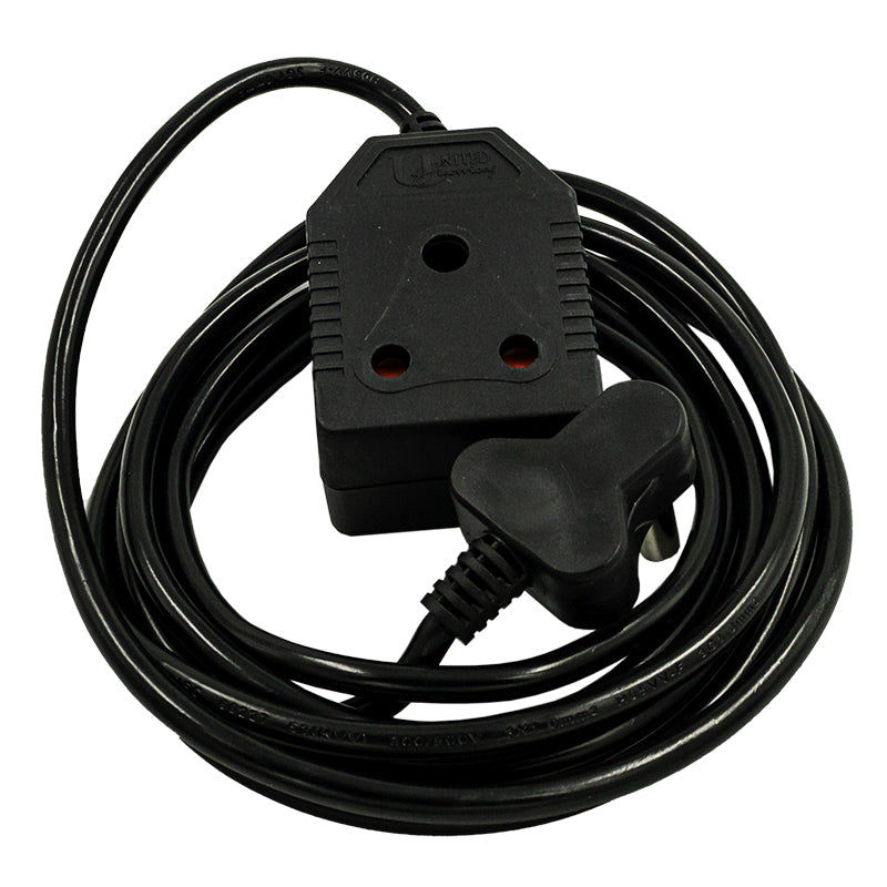 UNITED ELECTRICAL 5 Metre Extension Cord Black 10 Amp