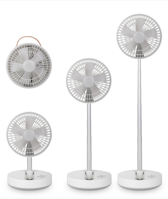 Mellerware Fan Rechargeable Plastic White 8in 10W 