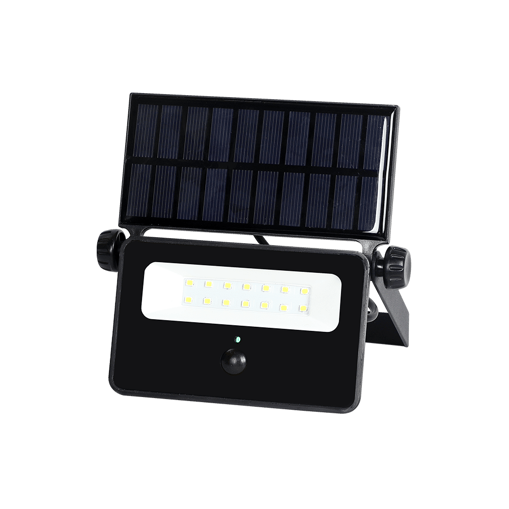 SOLAR LED FLOOD LIGHT 16W /1600LM 3000MAH C/W PIR