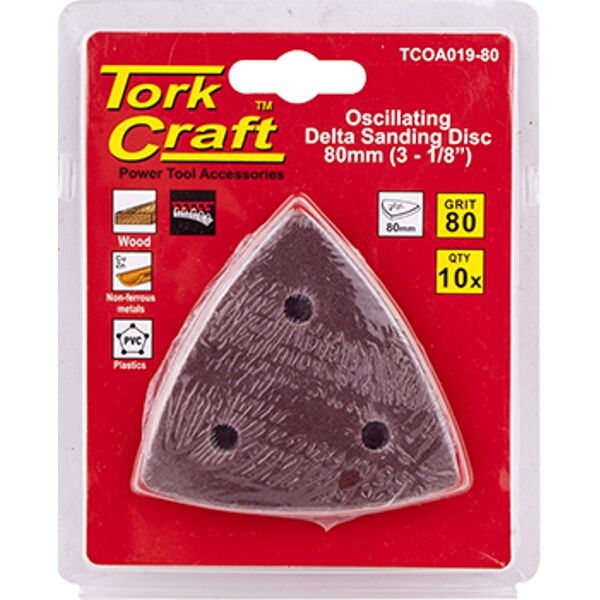 Oscilating Sandpaper A/O 80Mm 10Pc Delta Shape 80Grit