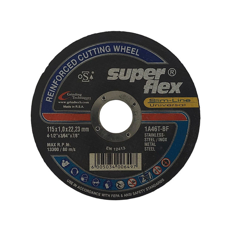 SUPERFLEX Abrasive Disc Cutting Steel Slimline 115mm x 1.0mm x 22.2mm