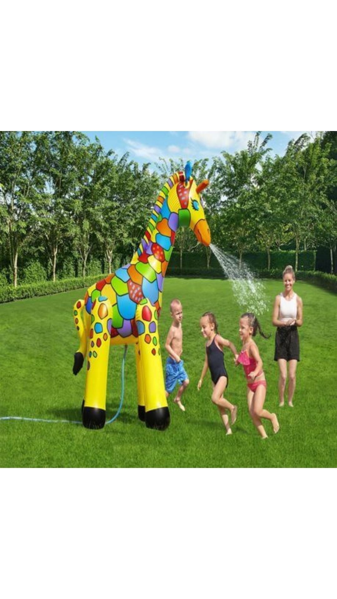 Children Interactive Activity Inflatable Giraffe Water Sprinkler