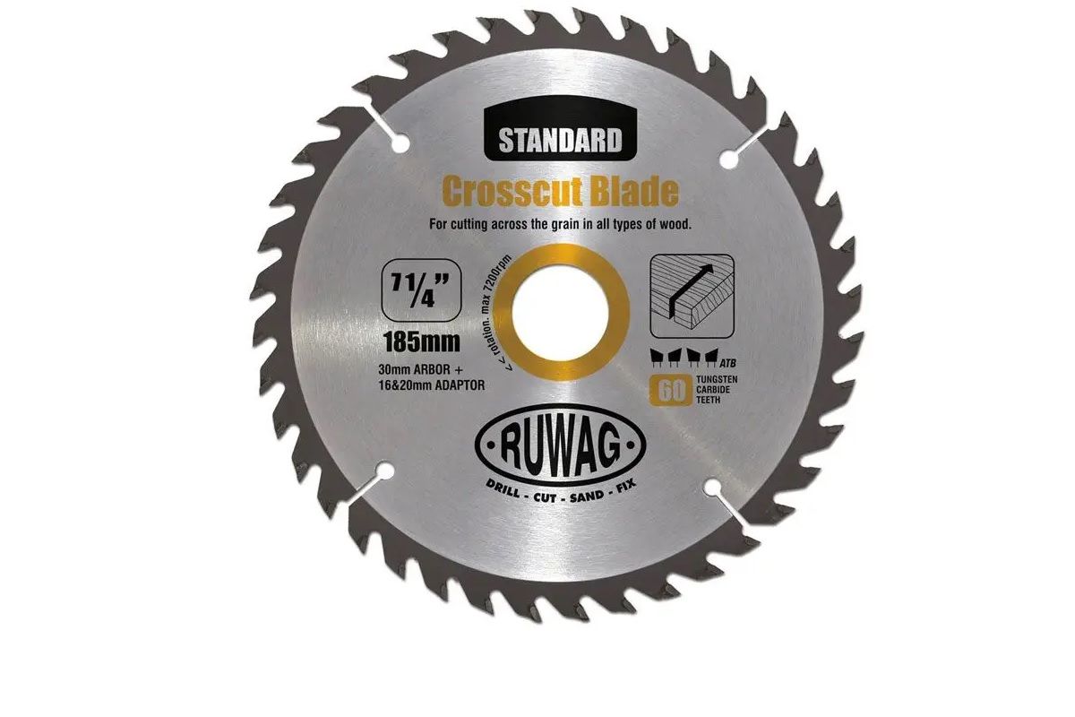 Circular Saw Crosscut Blade, TCT, 60T, 185mm BY WOODLY