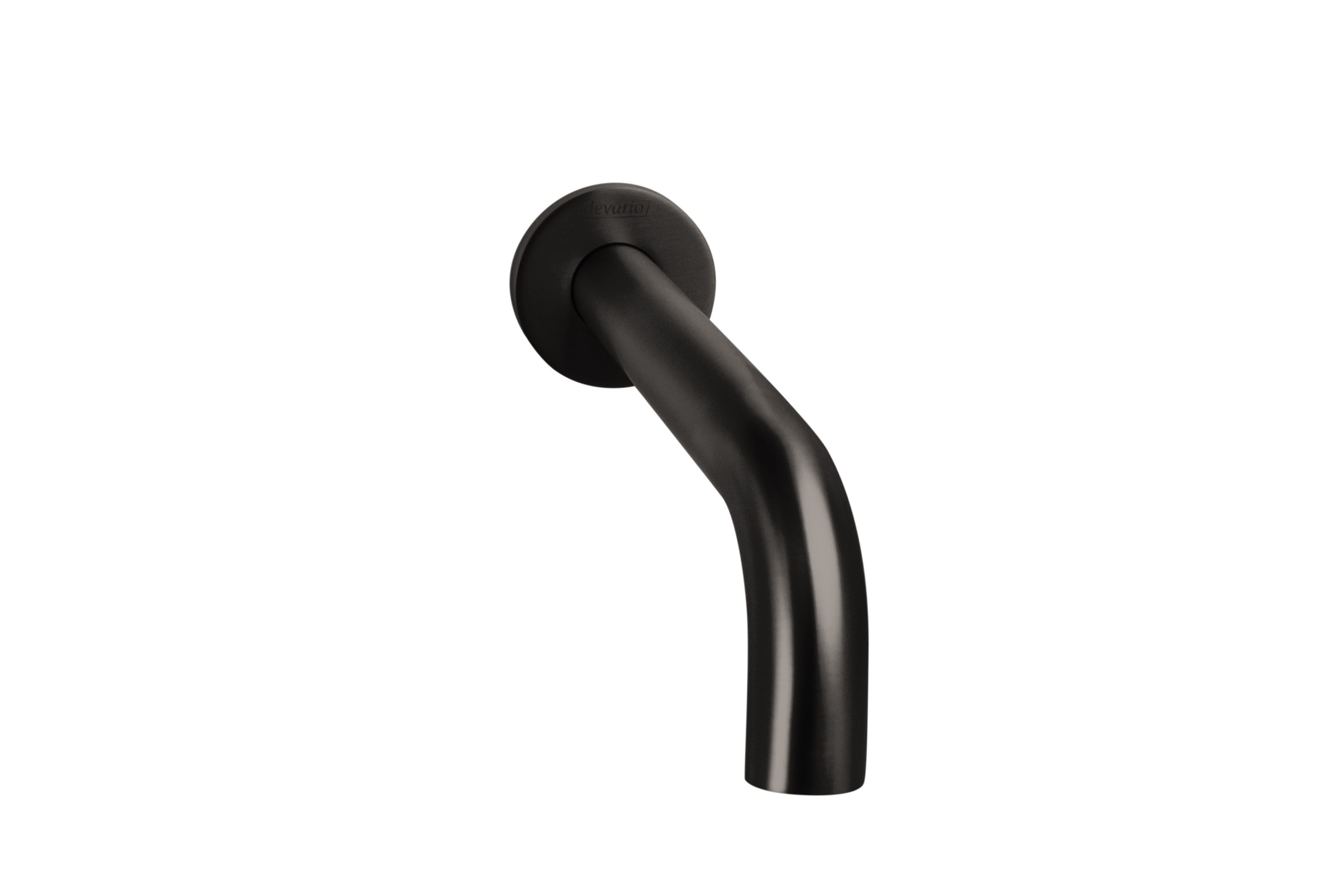 Devario Premio Round Wall Spout 24*200mm Brass- Matt Black