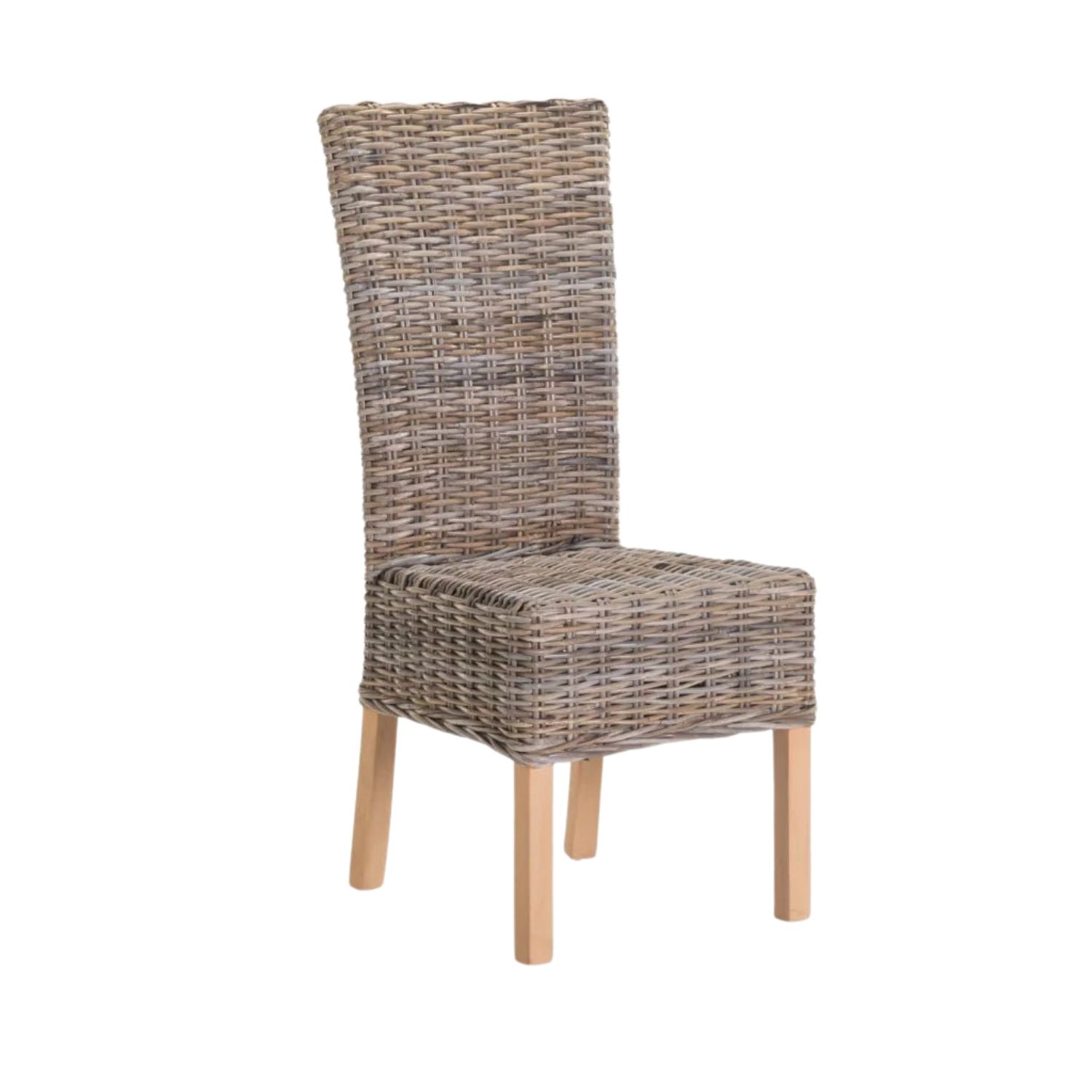 Kubu Woven Dining Chair with Mango Wood Frame