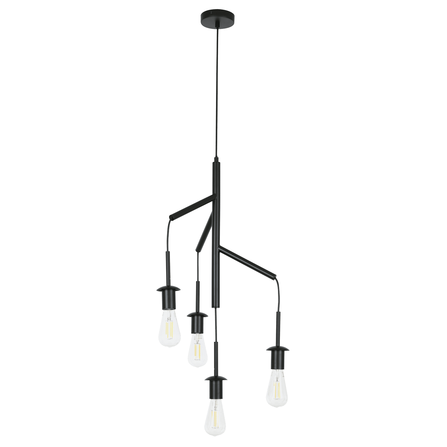 Zebbies Lighting Vine 4 Light Matt Black Pendant