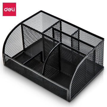 Deli Mesh Desk Organizer 7 Compartments 223×140×100mm Black