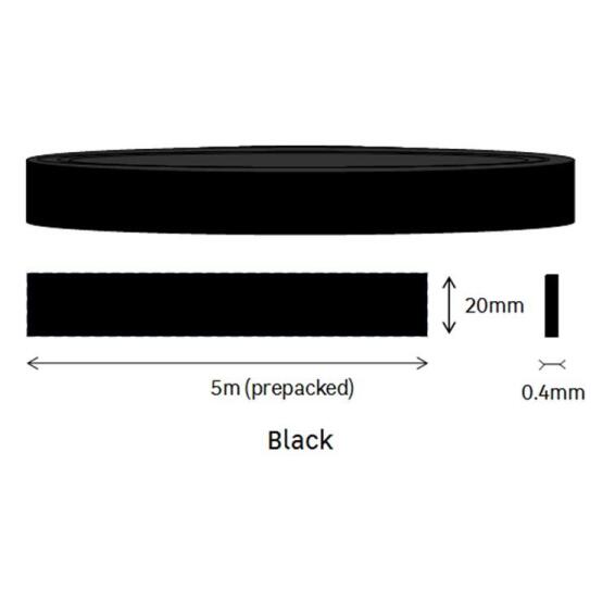 Black Preglued Edging T0.4mm x W20mm x L5m