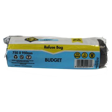 Refuse Bag Mts Heavy Duty Black 95X75 20Piece 28Mic - 4 Pack
