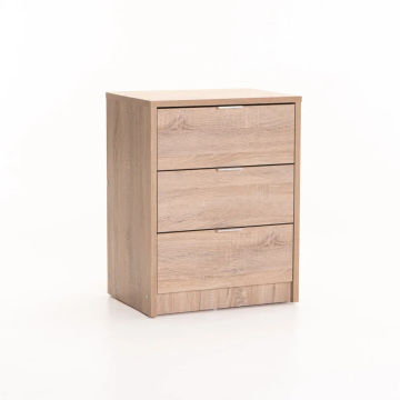 KAPPY 3 Drawer Pedestal – Light Oak Finish | Compact Bedroom Storage Unit