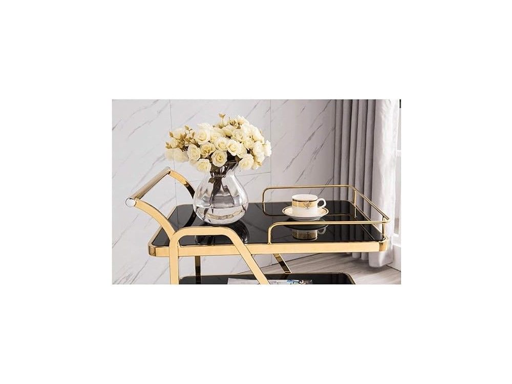 QandAHome-Gold Serving Cart