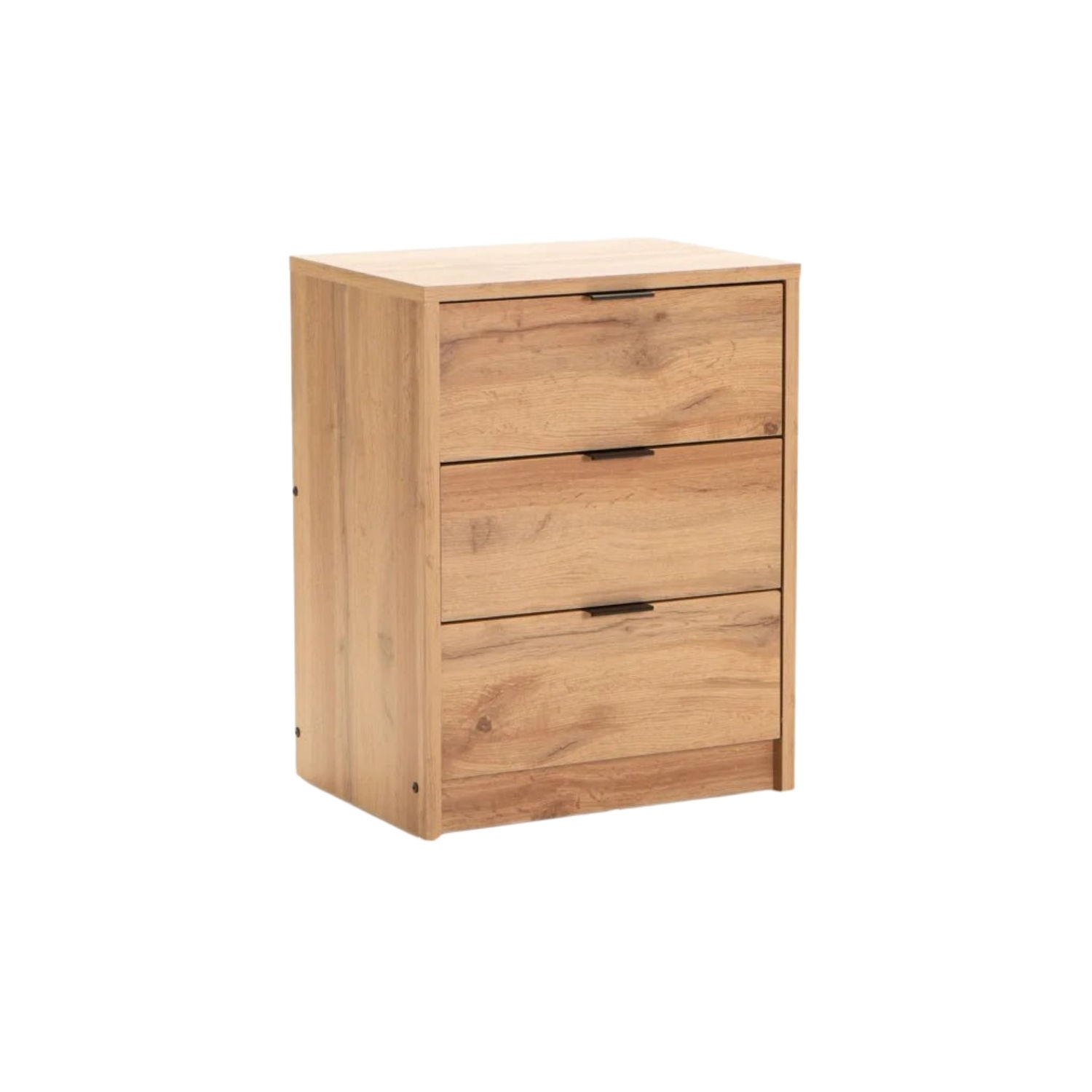 3 Drawer Pedestal Bedside Table - Wild Oak