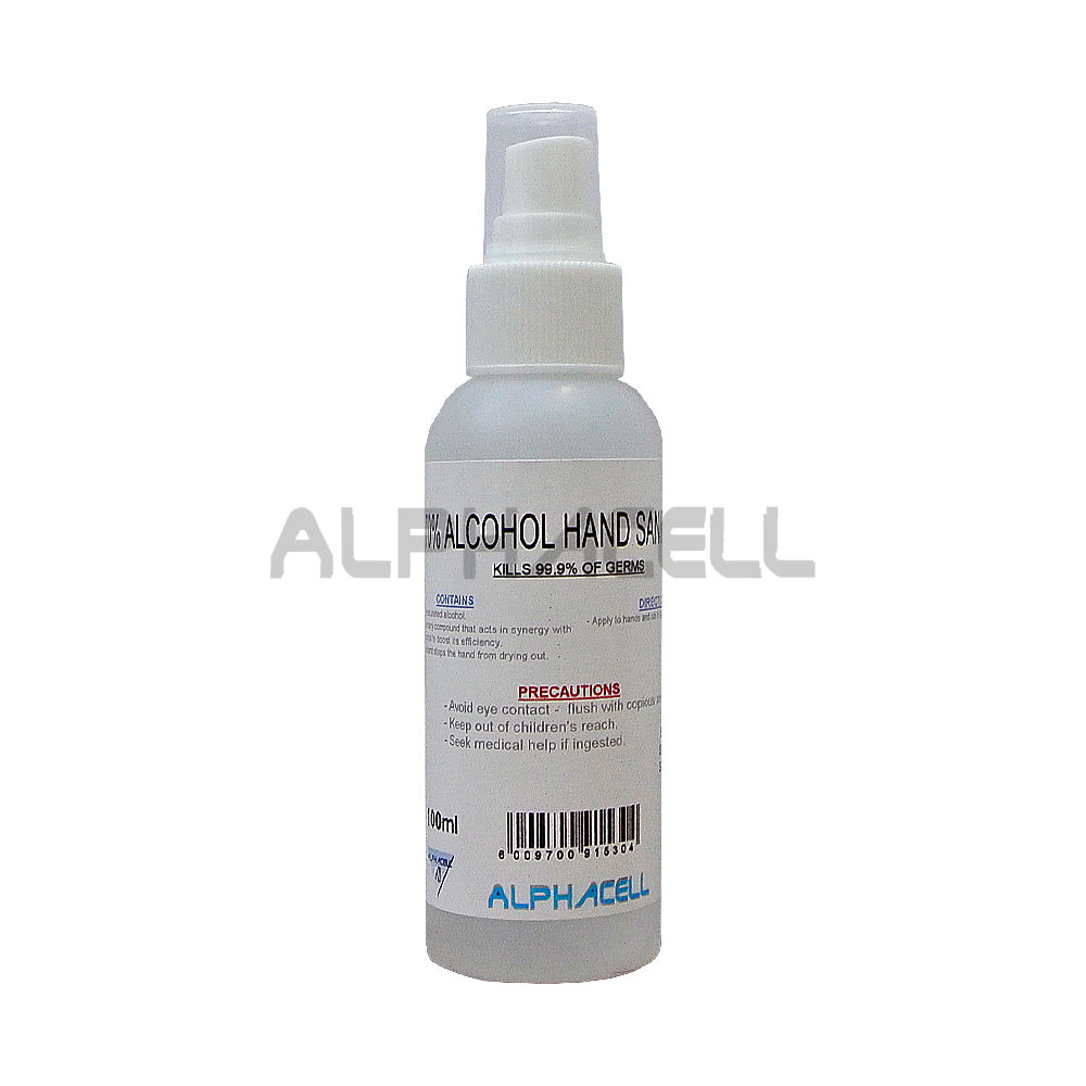 HAND SANITIZER ALPHACELL - 100ml LIQUID SPRAY 70%