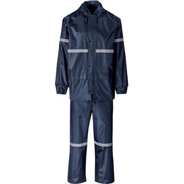 Outdoor Hi-Viz Reflective Polyester/PVC Rainsuit - Navy (Size-2XL,Colour-NAVY)