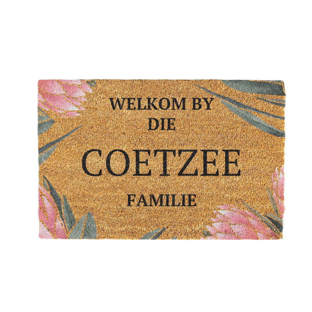 Coetzee Familie Naam Coir Doormat Design 700 x 400 mm