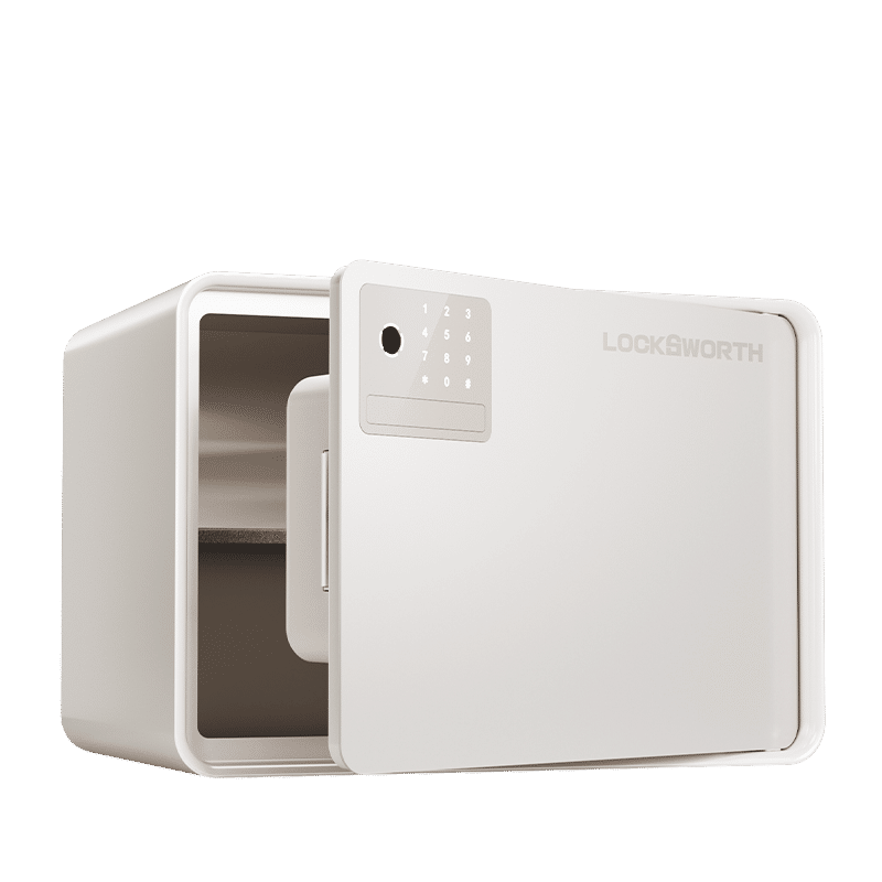 Locksworth Fingerprint Safe Box 36cmx25cmx25cm White