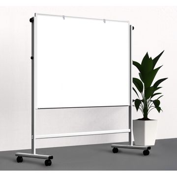 Deli Mobile Whiteboard 900x1200mm,Double side, light Grey Frame, Hight adjustable- 2 Whiteboard Markers, 4 Magnets & Eraser