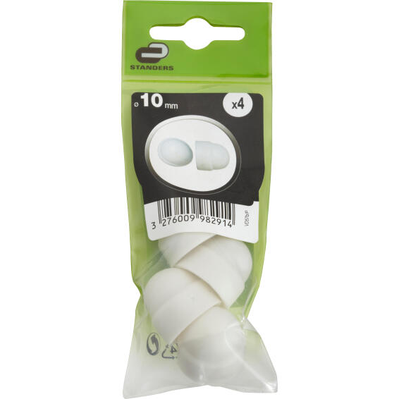 Dome nuts white plastic 10mm 4pc standers