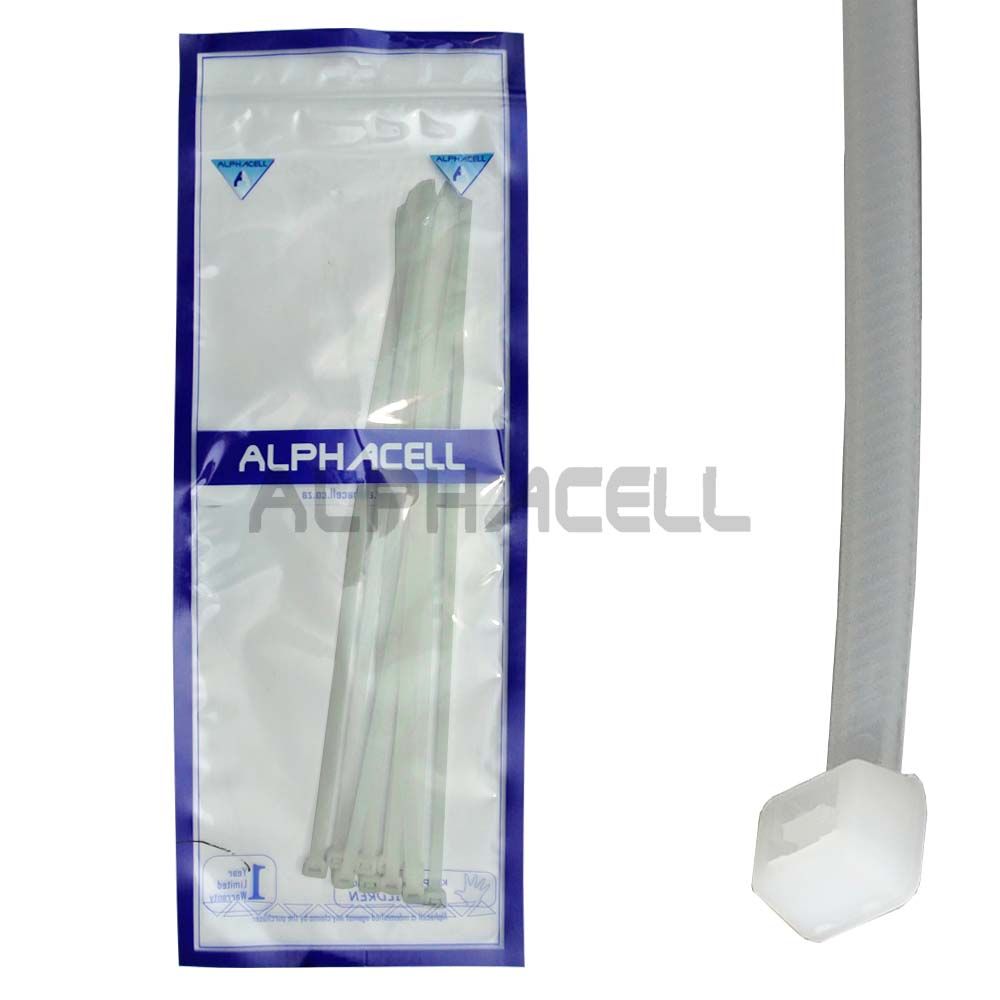 CABLE TIE - 400mmx7.2mm WHITE - 10 pack