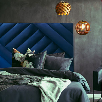 Bennu Blue Single Diagonal Panel Headboard