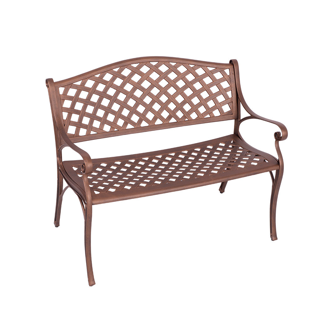 Lattice Aluminium Garden Bench / Patio Bench / Outdoor  - COPPER