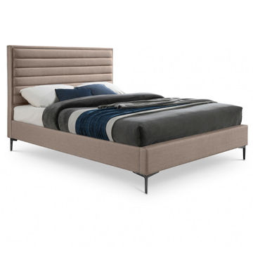 Davina Sleigh Bed King  -Linen Brown