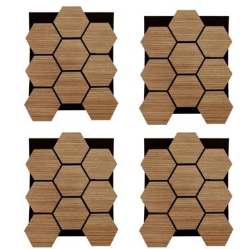 Echo-Less Wood Hexagon Acoustic Panels  Walnut